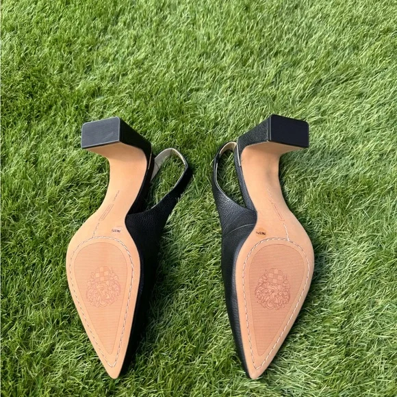 Vince Camuto Hamden Slingback Pump 7M / 37.5 Black Leather - Picture 5 of 16